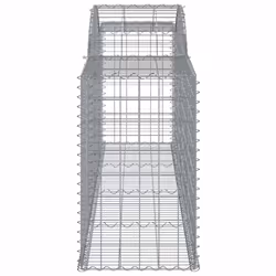vidaXL Arched Gabion Basket Stone Basket Gabion Retaining Wall Galvanised Iron - 300 x 50 x 80/100 cm/ 17 pcs - Additional view 4