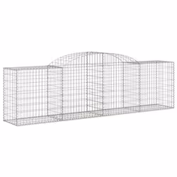 vidaXL Arched Gabion Basket Stone Basket Gabion Retaining Wall Galvanised Iron - 300 x 50 x 80/100 cm/20 pcs - Additional view 2
