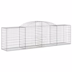 vidaXL Arched Gabion Basket Stone Basket Gabion Retaining Wall Galvanised Iron - 300 x 50 x 80/100 cm/30 pcs - Additional view 2