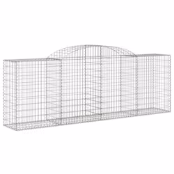 vidaXL Arched Gabion Basket Stone Basket Gabion Retaining Wall Galvanised Iron - 300 x 50 x 100/120 cm/ 3 pcs - Additional view 2