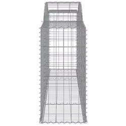 vidaXL Arched Gabion Basket Stone Basket Gabion Retaining Wall Galvanised Iron - 300 x 50 x 100/120 cm/ 4 pcs - Additional view 4
