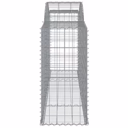 vidaXL Arched Gabion Basket Stone Basket Gabion Retaining Wall Galvanised Iron - 300 x 50 x 100/120 cm/ 15 pcs - Additional view 4