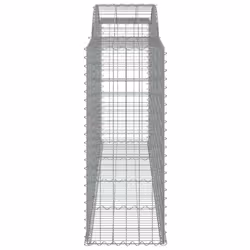 vidaXL Arched Gabion Basket Stone Basket Gabion Retaining Wall Galvanised Iron - 300 x 50 x 120/140 cm/ 4 pcs - Additional view 4