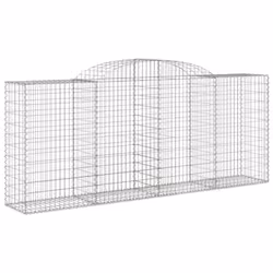 vidaXL Arched Gabion Basket Stone Basket Gabion Retaining Wall Galvanised Iron - 300 x 50 x 120/140 cm/ 6 pcs - Additional view 2