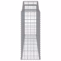 vidaXL Arched Gabion Basket Stone Basket Gabion Retaining Wall Galvanised Iron - 300 x 50 x 120/140 cm/ 11 pcs - Additional view 4