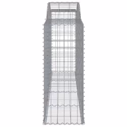 vidaXL Arched Gabion Basket Stone Basket Gabion Retaining Wall Galvanised Iron - 300 x 50 x 120/140 cm/ 13 pcs - Additional view 4