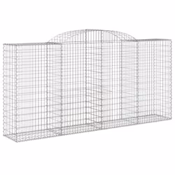 vidaXL Arched Gabion Basket Stone Basket Gabion Retaining Wall Galvanised Iron - 300 x 50 x 140/160 cm/ 3 pcs - Additional view 2
