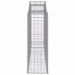 vidaXL Arched Gabion Basket Stone Basket Gabion Retaining Wall Galvanised Iron - 300 x 50 x 140/160 cm/ 3 pcs - Additional view 4