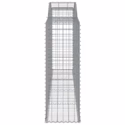 vidaXL Arched Gabion Basket Stone Basket Gabion Retaining Wall Galvanised Iron - 300 x 50 x 140/160 cm/ 4 pcs - Additional view 4