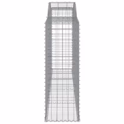 vidaXL Arched Gabion Basket Stone Basket Gabion Retaining Wall Galvanised Iron - 300 x 50 x 140/160 cm/ 8 pcs - Additional view 4