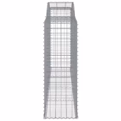 vidaXL Arched Gabion Basket Stone Basket Gabion Retaining Wall Galvanised Iron - 300 x 50 x 140/160 cm/ 12 pcs - Additional view 4