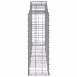 vidaXL Arched Gabion Basket Stone Basket Gabion Retaining Wall Galvanised Iron - 300 x 50 x 140/160 cm/ 25 pcs - Additional view 4