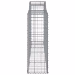 vidaXL Arched Gabion Basket Stone Basket Gabion Retaining Wall Galvanised Iron - 300 x 50 x 140/160 cm/ 30 pcs