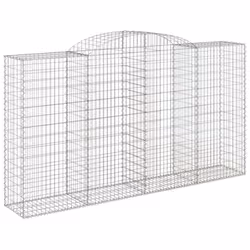 vidaXL Arched Gabion Basket Stone Basket Gabion Retaining Wall Galvanised Iron - 300 x 50 x 160/180 cm/ 6 pcs - Additional view 2