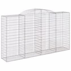 vidaXL Arched Gabion Basket Stone Basket Gabion Retaining Wall Galvanised Iron - 300 x 50 x 160/180 cm/ 10 pcs - Additional view 2