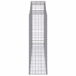 vidaXL Arched Gabion Basket Stone Basket Gabion Retaining Wall Galvanised Iron - 300 x 50 x 160/180 cm/ 11 pcs - Additional view 4