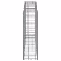 vidaXL Arched Gabion Basket Stone Basket Gabion Retaining Wall Galvanised Iron - 300 x 50 x 160/180 cm/ 17 pcs - Additional view 4