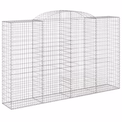 vidaXL Arched Gabion Basket Stone Basket Gabion Retaining Wall Galvanised Iron - 300 x 50 x 180/200 cm/5 pcs