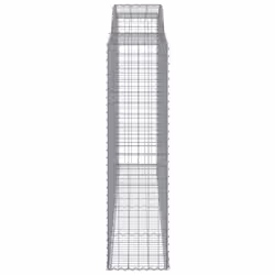 vidaXL Arched Gabion Basket Stone Basket Gabion Retaining Wall Galvanised Iron - 300 x 50 x 180/200 cm/8 pcs - Additional view 4
