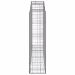 vidaXL Arched Gabion Basket Stone Basket Gabion Retaining Wall Galvanised Iron - 300 x 50 x 180/200 cm/9 pcs - Additional view 4