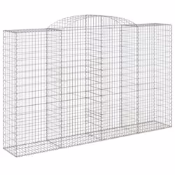 vidaXL Arched Gabion Basket Stone Basket Gabion Retaining Wall Galvanised Iron - 300 x 50 x 180/200 cm/ 13 pcs - Additional view 2