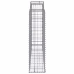 vidaXL Arched Gabion Basket Stone Basket Gabion Retaining Wall Galvanised Iron - 300 x 50 x 180/200 cm/ 13 pcs - Additional view 4