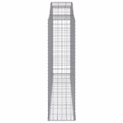 vidaXL Arched Gabion Basket Stone Basket Gabion Retaining Wall Galvanised Iron - 300 x 50 x 180/200 cm/ 17 pcs - Additional view 4
