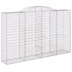 vidaXL Arched Gabion Basket Stone Basket Gabion Retaining Wall Galvanised Iron - 300 x 50 x 180/200 cm/ 30 pcs