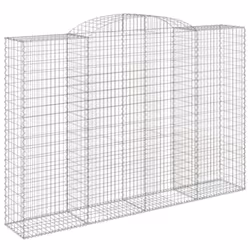 vidaXL Arched Gabion Basket Stone Basket Gabion Retaining Wall Galvanised Iron - 300 x 50 x 200/220 cm/ 2 pcs - Additional view 2