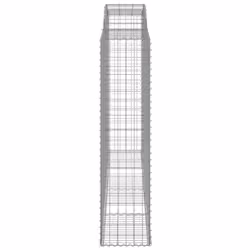 vidaXL Arched Gabion Basket Stone Basket Gabion Retaining Wall Galvanised Iron - 300 x 50 x 200/220 cm/ 2 pcs - Additional view 4