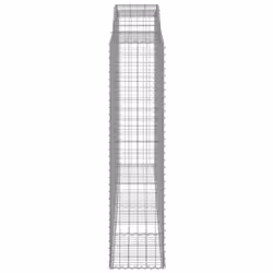 vidaXL Arched Gabion Basket Stone Basket Gabion Retaining Wall Galvanised Iron - 300 x 50 x 200/220 cm/ 4 pcs - Additional view 4