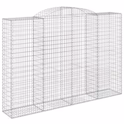 vidaXL Arched Gabion Basket Stone Basket Gabion Retaining Wall Galvanised Iron - 300 x 50 x 200/220 cm/ 5 pcs - Additional view 2