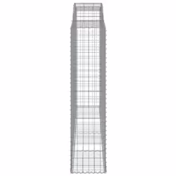 vidaXL Arched Gabion Basket Stone Basket Gabion Retaining Wall Galvanised Iron - 300 x 50 x 200/220 cm/ 6 pcs - Additional view 4