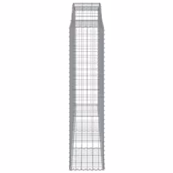 vidaXL Arched Gabion Basket Stone Basket Gabion Retaining Wall Galvanised Iron - 300 x 50 x 200/220 cm/ 7 pcs - Additional view 4