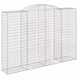 vidaXL Arched Gabion Basket Stone Basket Gabion Retaining Wall Galvanised Iron - 300 x 50 x 200/220 cm/ 12 pcs - Additional view 2
