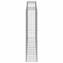 vidaXL Arched Gabion Basket Stone Basket Gabion Retaining Wall Galvanised Iron - 300 x 50 x 220/240 cm/2 pcs - Additional view 4