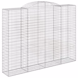 vidaXL Arched Gabion Basket Stone Basket Gabion Retaining Wall Galvanised Iron - 300 x 50 x 220/240 cm/ 6 pcs - Additional view 2