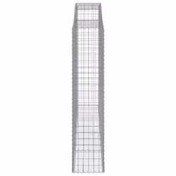 vidaXL Arched Gabion Basket Stone Basket Gabion Retaining Wall Galvanised Iron - 300 x 50 x 220/240 cm/ 6 pcs - Additional view 4