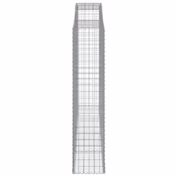 vidaXL Arched Gabion Basket Stone Basket Gabion Retaining Wall Galvanised Iron - 300 x 50 x 220/240 cm/ 7 pcs - Additional view 4