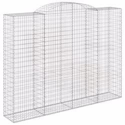 vidaXL Arched Gabion Basket Stone Basket Gabion Retaining Wall Galvanised Iron - 300 x 50 x 220/240 cm/ 9 pcs - Additional view 2