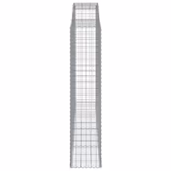 vidaXL Arched Gabion Basket Stone Basket Gabion Retaining Wall Galvanised Iron - 300 x 50 x 220/240 cm/ 11 pcs - Additional view 4
