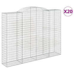 vidaXL Arched Gabion Basket Stone Basket Gabion Retaining Wall Galvanised Iron - 300 x 50 x 220/240 cm/ 20 pcs