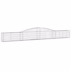 vidaXL Arched Gabion Basket Stone Basket Gabion Retaining Wall Galvanised Iron - 400 x 30 x 40/60 cm/ 3 pcs - Additional view 2