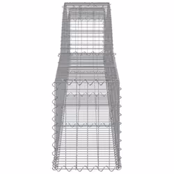 vidaXL Arched Gabion Basket Stone Basket Gabion Retaining Wall Galvanised Iron - 400 x 30 x 40/60 cm/ 3 pcs - Additional view 4