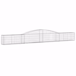 vidaXL Arched Gabion Basket Stone Basket Gabion Retaining Wall Galvanised Iron - 400 x 30 x 40/60 cm/ 5 pcs - Additional view 2