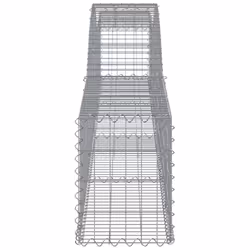 vidaXL Arched Gabion Basket Stone Basket Gabion Retaining Wall Galvanised Iron - 400 x 30 x 40/60 cm/ 5 pcs - Additional view 4