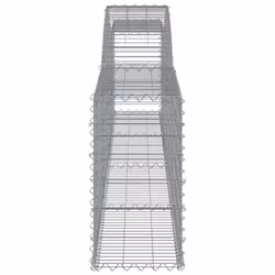 vidaXL Arched Gabion Basket Stone Basket Gabion Retaining Wall Galvanised Iron - 400 x 30 x 60/80 cm/ 2 pcs - Additional view 4