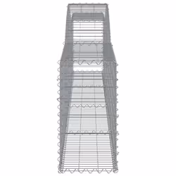 vidaXL Arched Gabion Basket Stone Basket Gabion Retaining Wall Galvanised Iron - 400 x 30 x 60/80 cm/ 4 pcs - Additional view 4