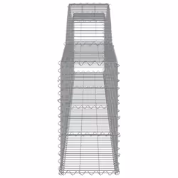 vidaXL Arched Gabion Basket Stone Basket Gabion Retaining Wall Galvanised Iron - 400 x 30 x 60/80 cm/ 5 pcs - Additional view 4