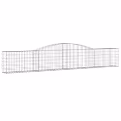 vidaXL Arched Gabion Basket Stone Basket Gabion Retaining Wall Galvanised Iron - 400 x 30 x 60/80 cm/ 8 pcs - Additional view 2